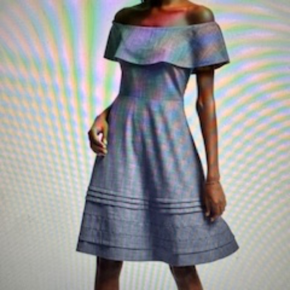 NWT! Banana Republic Chambray Off the Shoulder Dress, Size 8